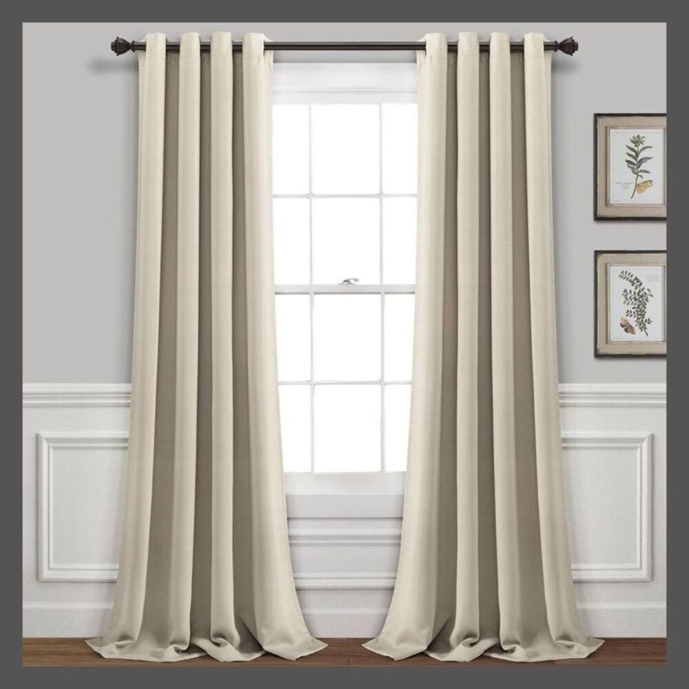 Lush Decor - Set of 2 (84"x52") Insulated Grommet Blackout Wind Beige